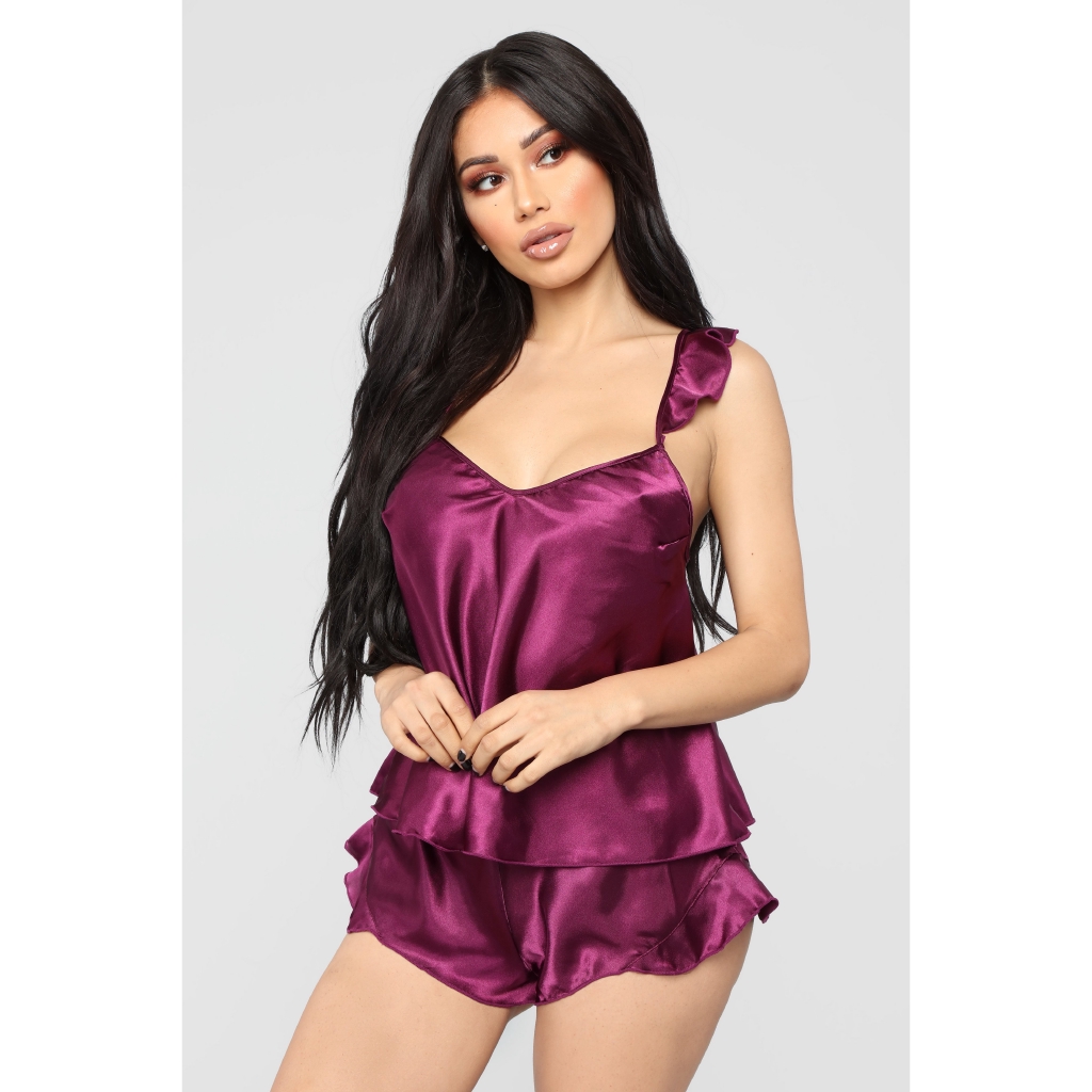 Đầm ngủ lụa 2 dây phối ren quyến rũ cho nữ