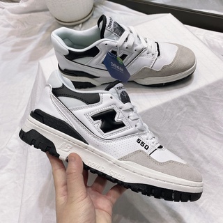Giày thể thao sneaker nb 550 white black - nb550 trắng chữ đen