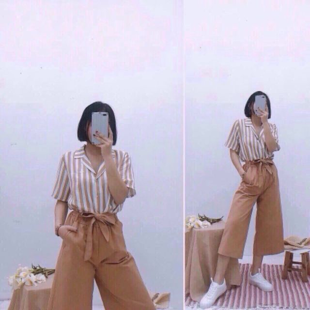 QUẦN KAKI ỐNG RỘNG CÓ ĐAI hàng đẹp