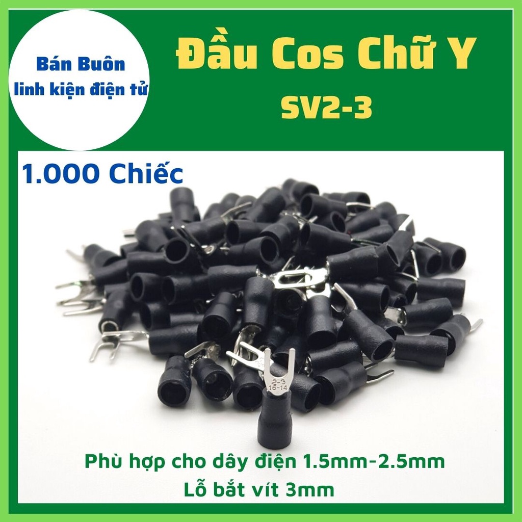 1.000 chiếc Đầu cos chữ y2-3, y2-3, cos, sv2-3, cos y cá loại (100% Cos Đồng)
