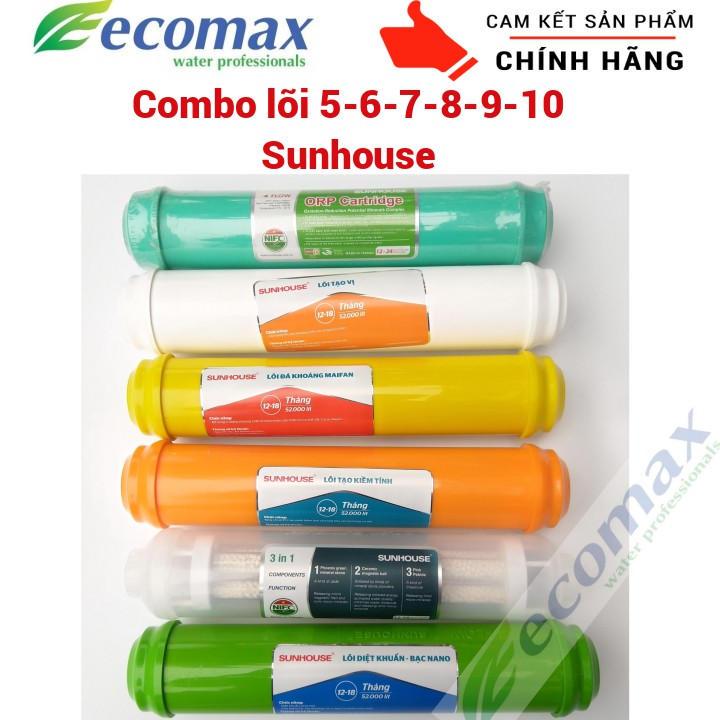 Combo lõi lọc nước số 5,6,7,8,9,10 Sunhouse - Lõi lọc nước tạo khoáng sunhouse , lõi lọc nước sunhouse