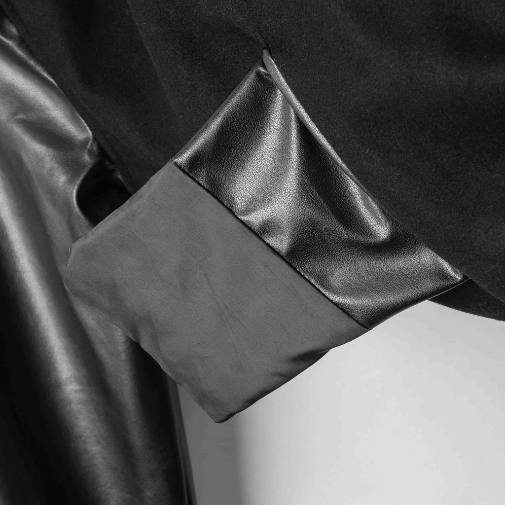 Áo khoác Bomber nam họa tiết trơn Felt And Leather chất ép từ Len giữ nhiệt và thoáng - FEAER DENIM #8