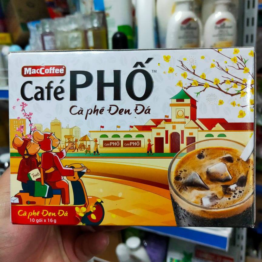 Cà phê đen đá maccoffee café Phố mẫu tết 2020