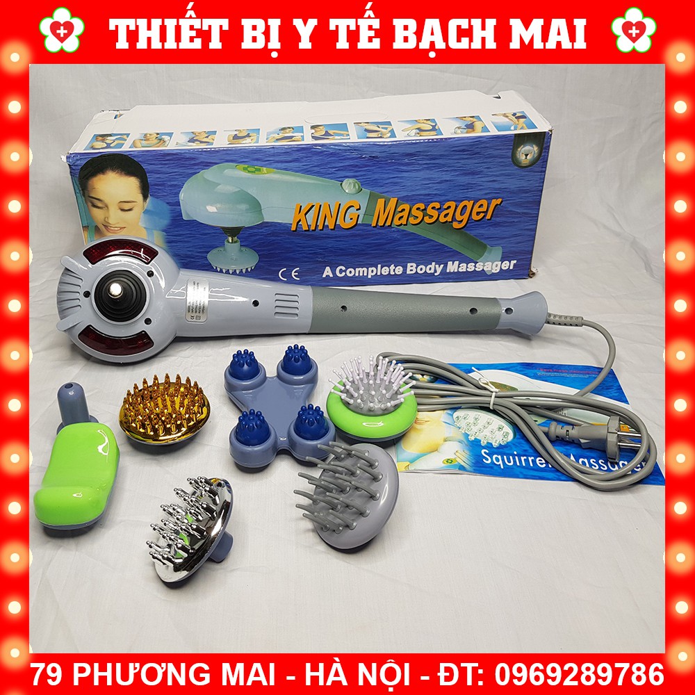 Máy Đấm Lưng Massage Cầm Tay 7 Đầu King Massager - Chính Hãng - Bảo Hành 1 Năm