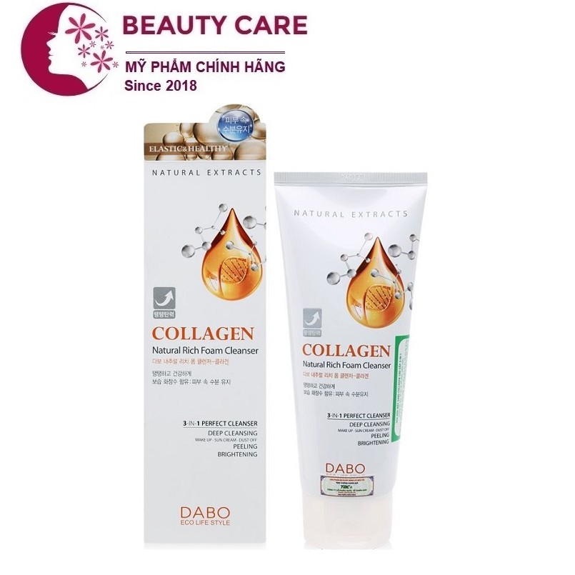 Sữa rửa mặt Dabo Collagen cao cấp 3in1 180ml