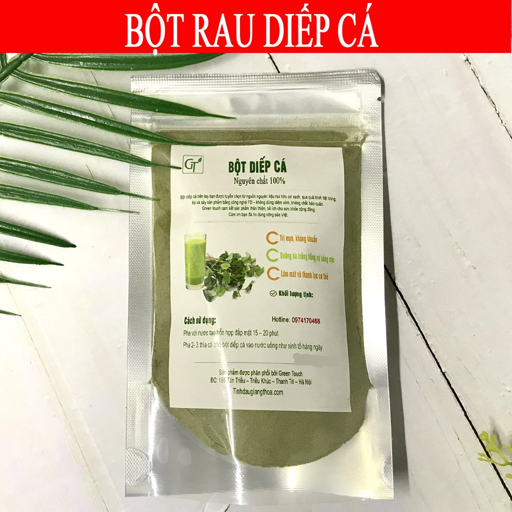 Bột Diếp Cá Uống, Bột Rau Diếp Cá Sấy Lạnh 100% Nguyên Chất - Trị Táo Bón, Khó Tiêu, Hạ Sốt, Giải Nhiệt Cơ Thể