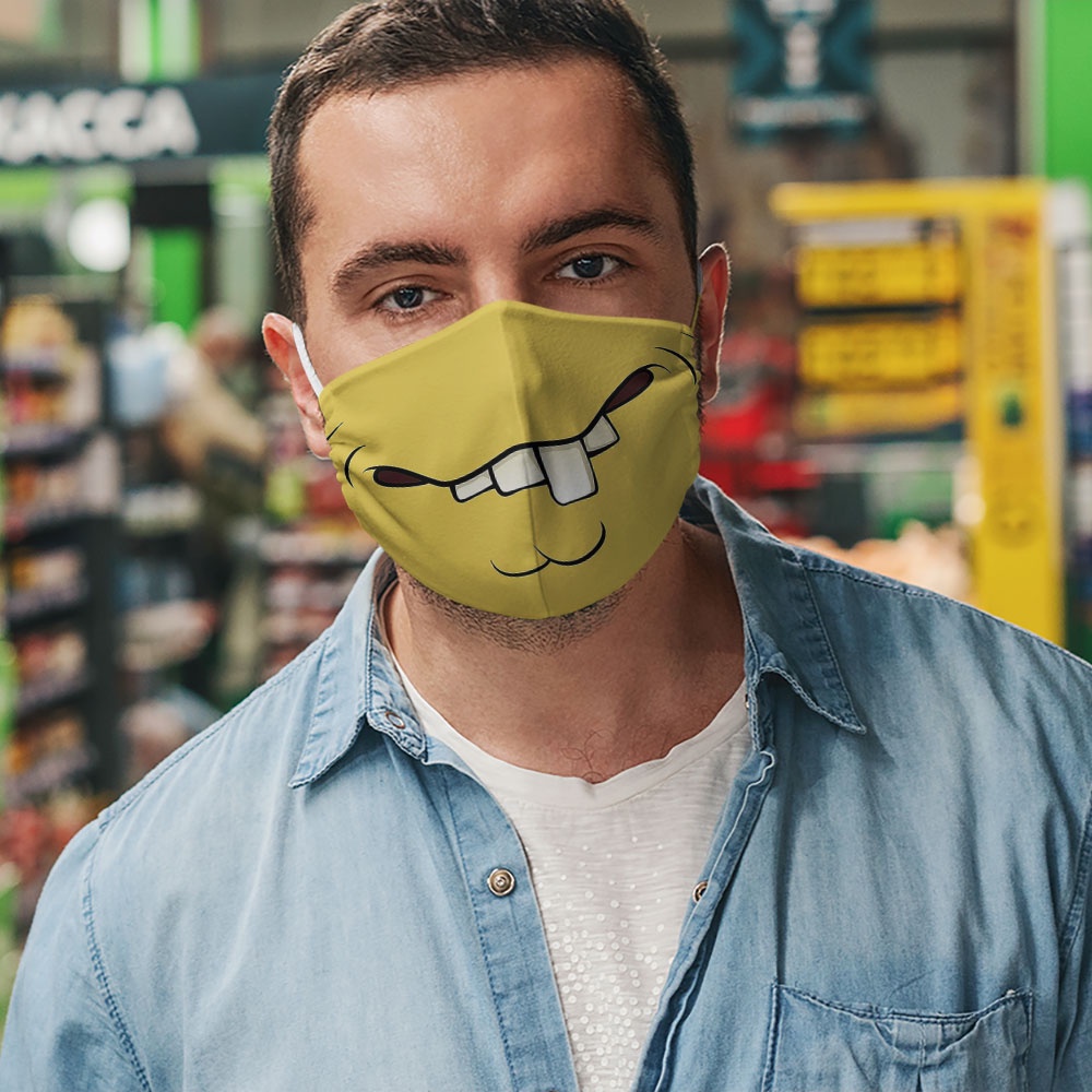 khâu trang mặt người mặc cười 3d miệng mồm mặt người 139 CARTWELL dày 2 lớp chất liệu vải mềm phòng ô nhiễm chống giọt b