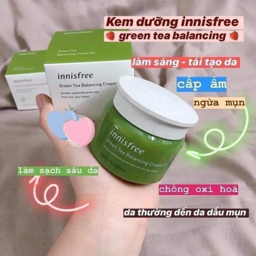 Kem dưỡng ẩm Innisfree Green Tea Cream EX Hàn Quốc 50ml GentsOfficialStore