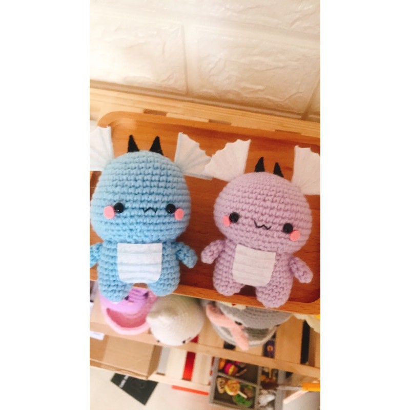 Móc khoá rồng bằng len handmade