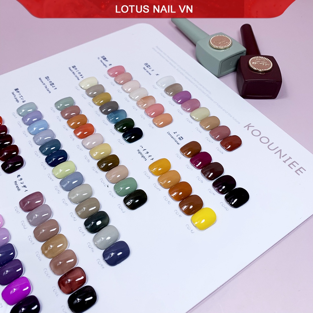 Set sơn gel Koouniee phong cách Hàn Quốc 96 màu hàng mới 2021 tặng kèm bảng màu + base + top