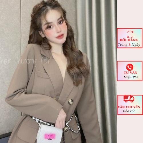 Áo vest blazer nữ hai lớp dài tay công sở kiểu dáng hàn quốc cao cấp