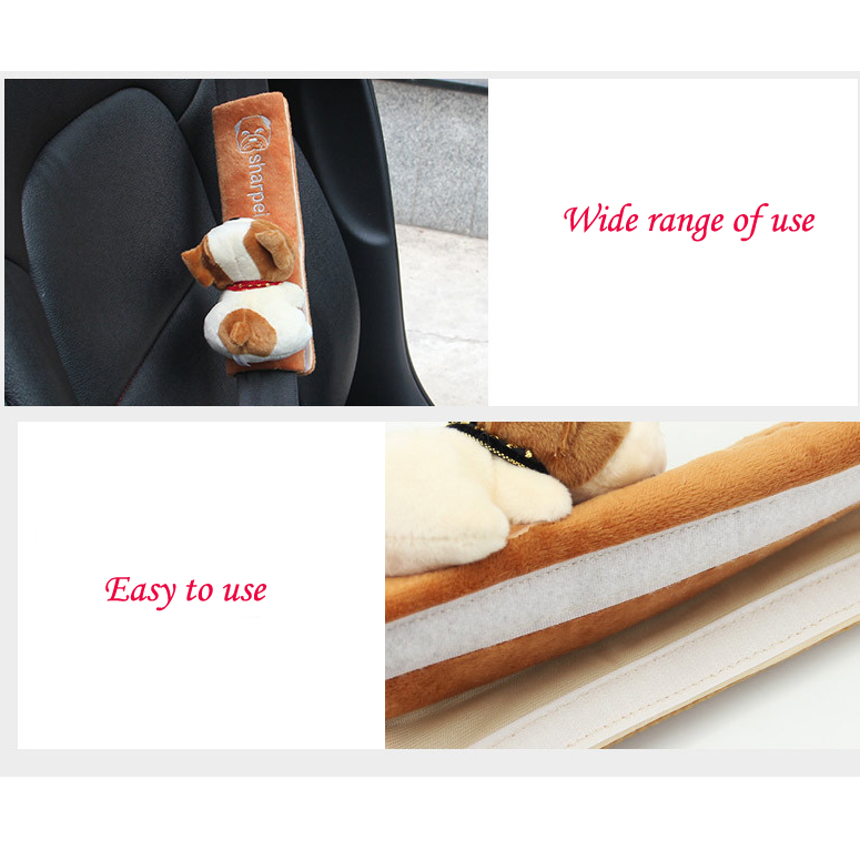 Vỏ bọc dây đai an toàn xe hơi đệm vai trang trí thú nhồi bông hoạt hình xinh xắn dành cho bé