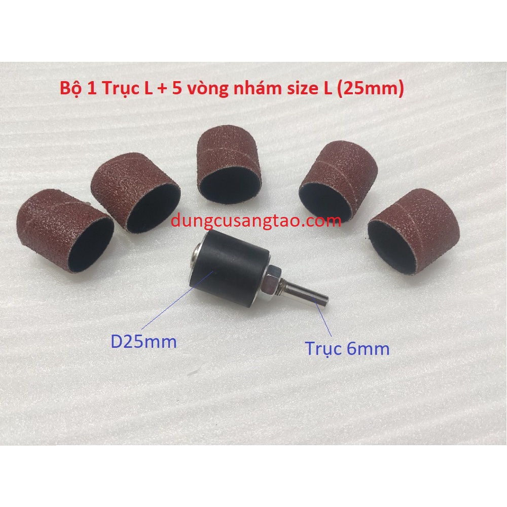 Nhám vòng 6mm-12mm-25mm / Vòng nhám tròn gắn đầu cao su để chà nhám