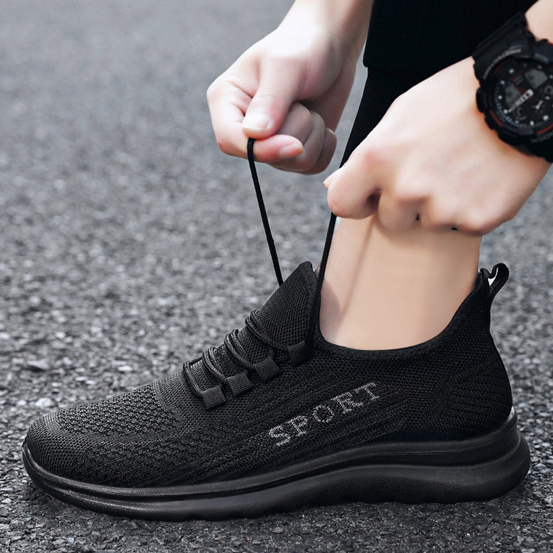 Giày nam sneaker thể thao full đen, thiết kế độc đáo mới lạ, chất liệu vải thể thao siêu mềm - Mã sản phẩm: 5601
