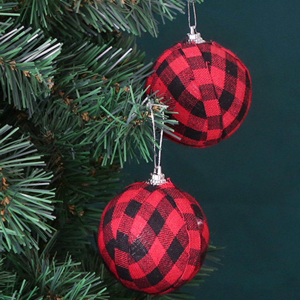 Set 6 Trái Châu Màu Trắng / Đen 7cm Trang Trí Cây Thông Noel