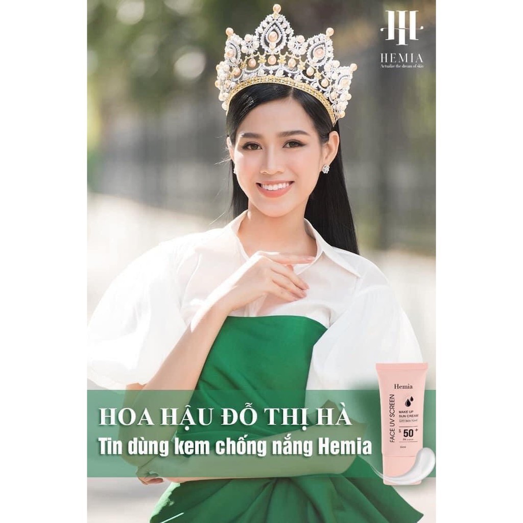 Kem chống nắng Hemia dưỡng trắng make up bảo vệ da, chống lão hóa- da dầu, da mụn, da khô, da thường - Hàn Quốc