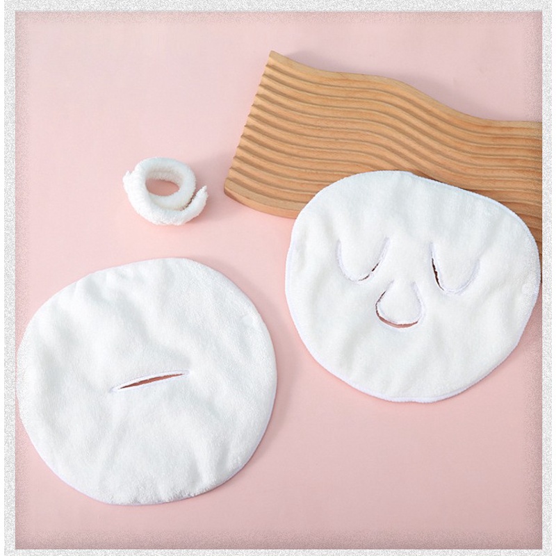Khăn Mặt Nạ 25 * 25cm Giúp Dưỡng Ẩm Và Chống Lão Hóa Cao Cấp ​Khăn Quấn Đầu / Spa Bằng Vải Lông Cừu San Hô Điều Chỉnh Được