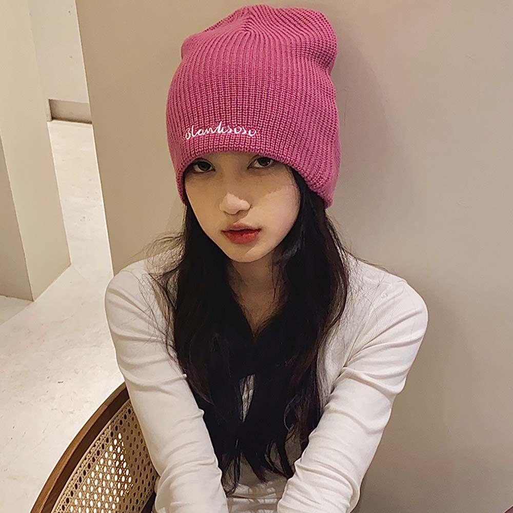 Mũ Len Beanie Họa Tiết Hoa Lily Đơn Giản Thời Trang Thu Đông Cho Nữ