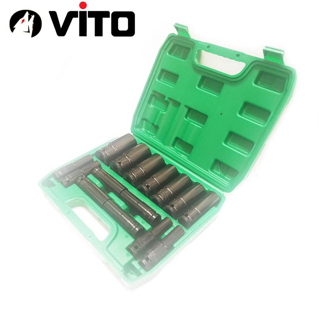 Hộp 15 Đầu Khẩu VITO 1/2 Dài 78mm Vặn Bulong , Đầu Bulong, Đầu Tiếp, Đầu Điếu Mạ Crôm