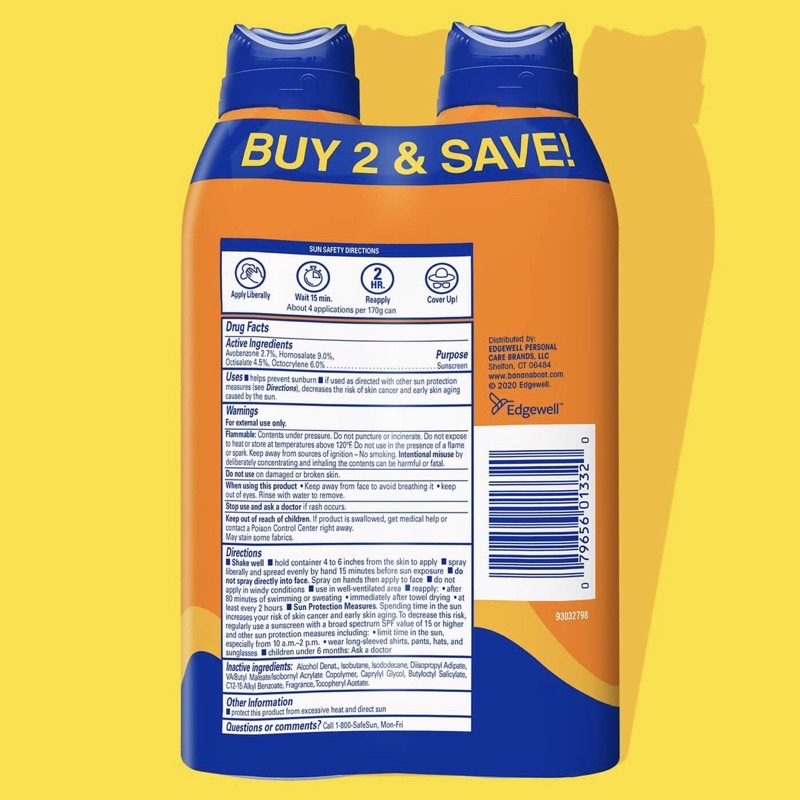 Xịt chống nắng Banana Boat Ultra Sport SPF 30, 50, 65, 100