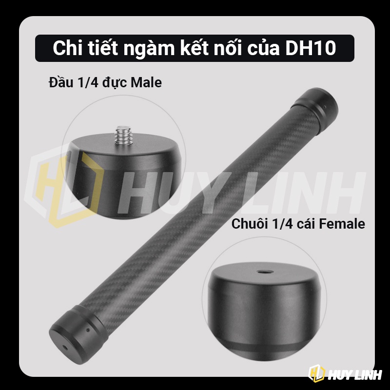 Gậy nối dài mở rộng Ulanzi DH10 bằng sợi carbon dành cho tay cầm chống rung Gimbal máy ảnh, điện thoại DJI Ronin S