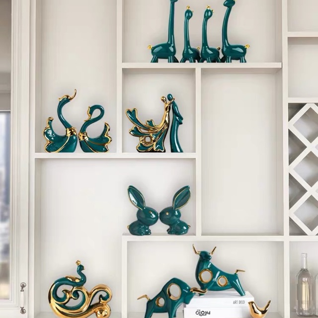 ( có sẵn )Đồ gốm sứ xanh để bàn decor