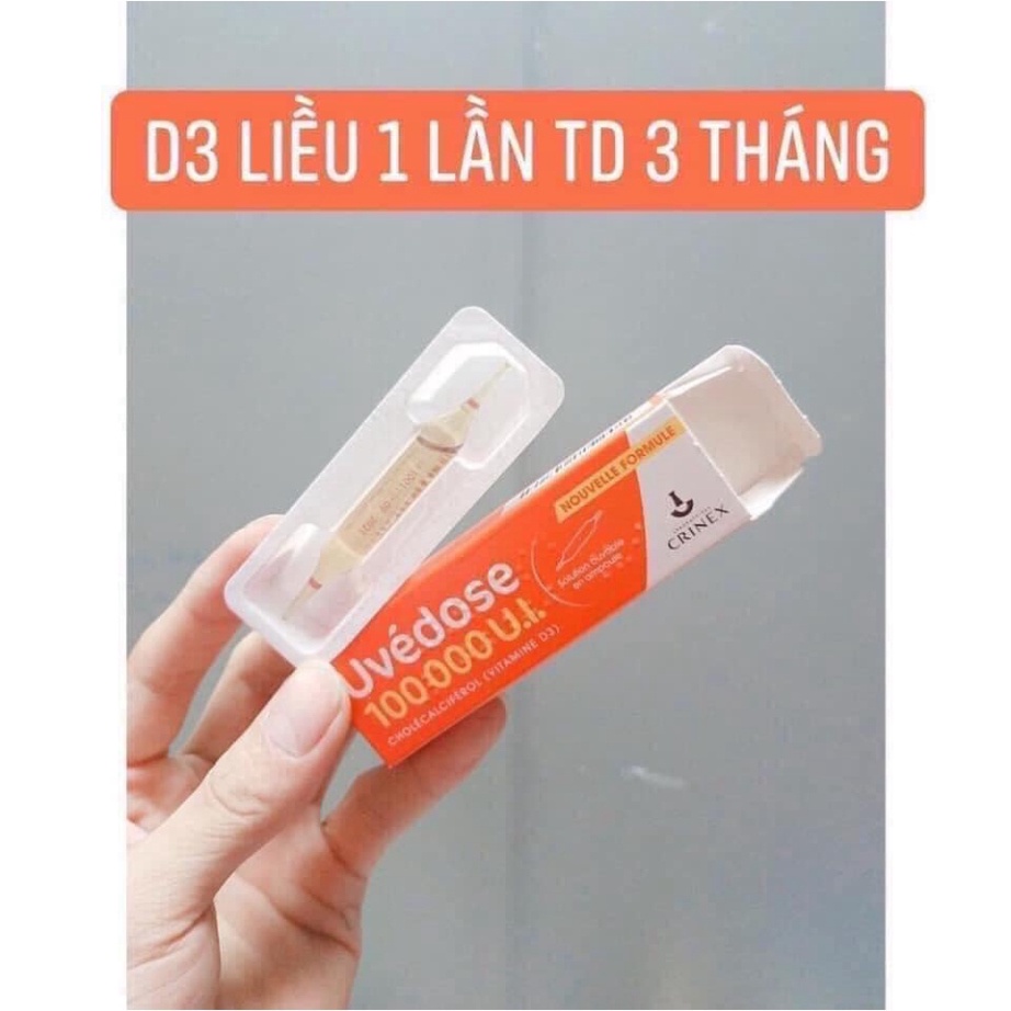 Vitamin D3 Uvedose Liều Cao 100000 UI 2ml cho bé từ 18 tháng tuổi - Xuất xứ Pháp