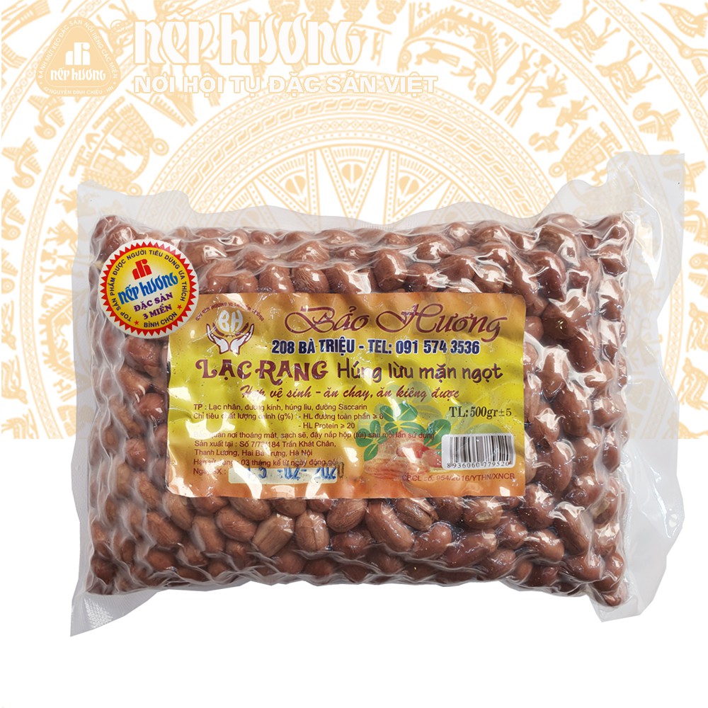 Lạc rang húng lìu - Bảo Hương - Gói 200g, 500g - Đặc sản Hà Nội