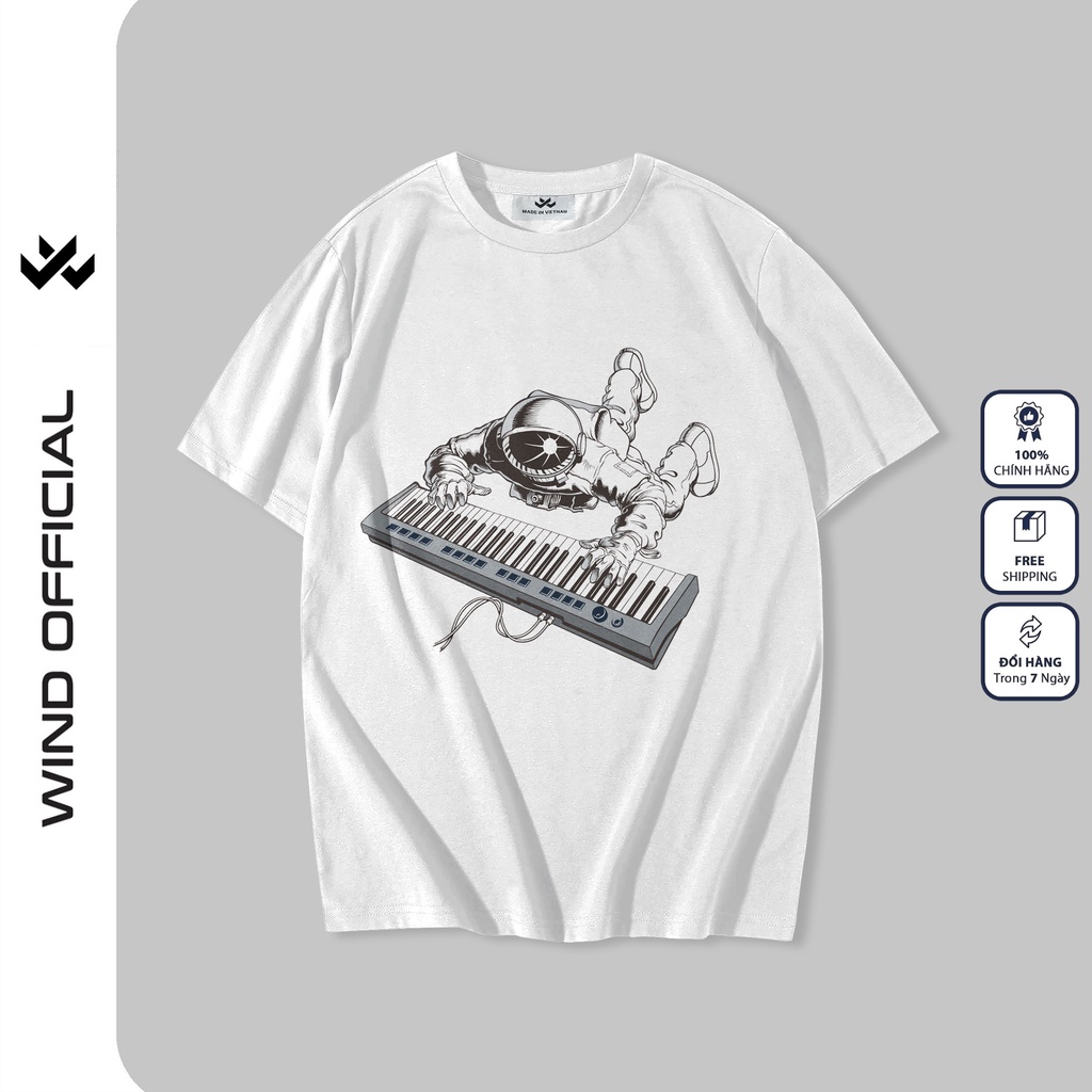 Áo thun tay lỡ unisex WIND phông form rộng PIANO thời trang nam nữ oversize ulzzang