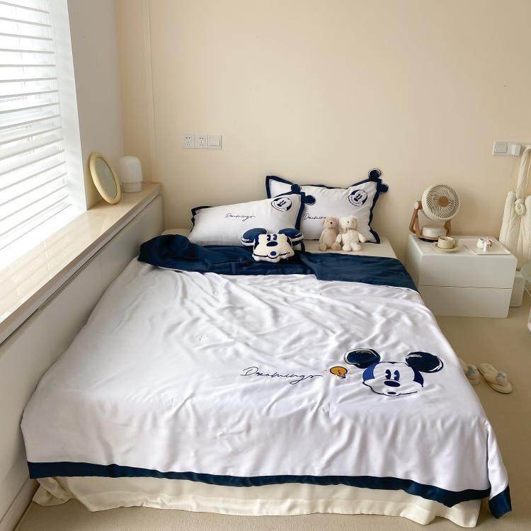 Bộ chăn ga gối cotton tencel 80s Lidaco họa tiết hoạt hình cao cấp (set 5 món)