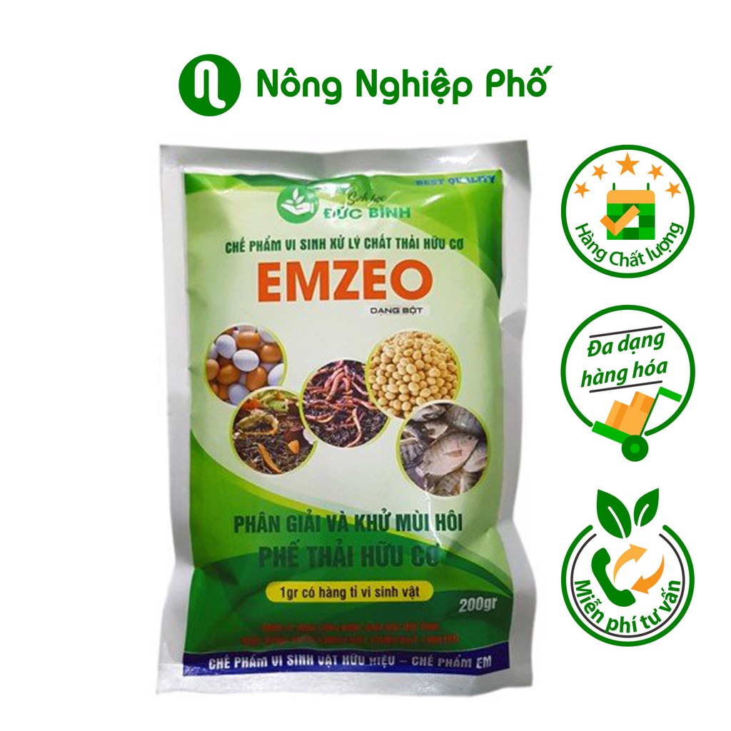 [PHÂN HỮU CƠ VI SINH] Chế Phẩm Vi Sinh EMZEO Ủ Phân Và Rác Thải Hữu Cơ Gói 200 Gram