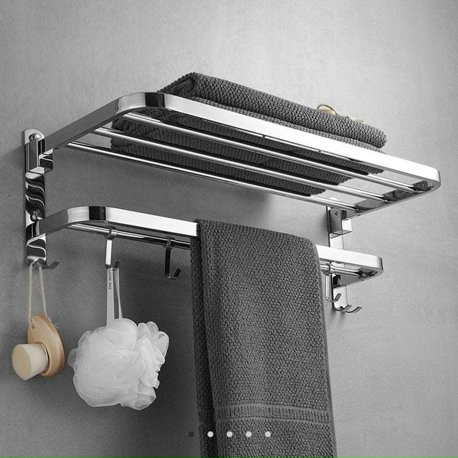Máng khăn inox 304, máng khăn đa năng inox 304, thanh treo khăn inox 304