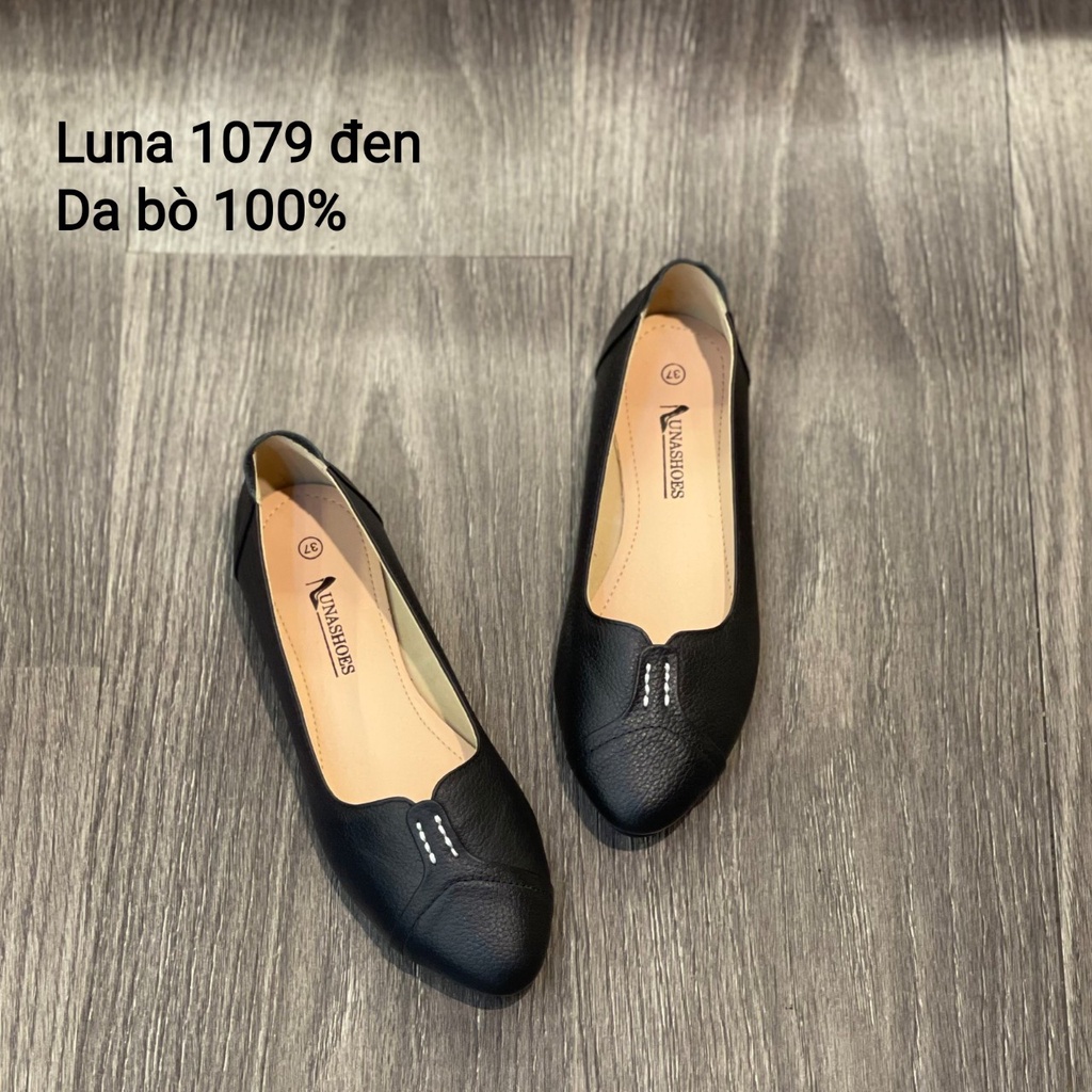 Giày bệt nữ da bò thật 100% bảo hành 2 năm 1 đổi 1 LUNASHOES 1079 êm chân dễ đi dễ phối đồ giầy trung niên
