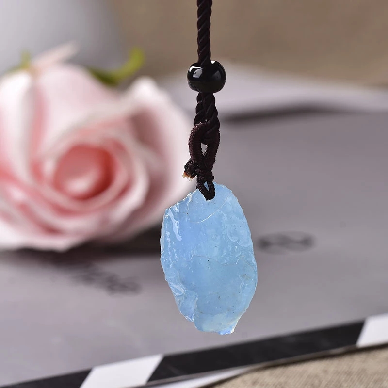 Mặt đá Aquamarine xỏ lỗ làm quà tặng trang sức của nam nữ
