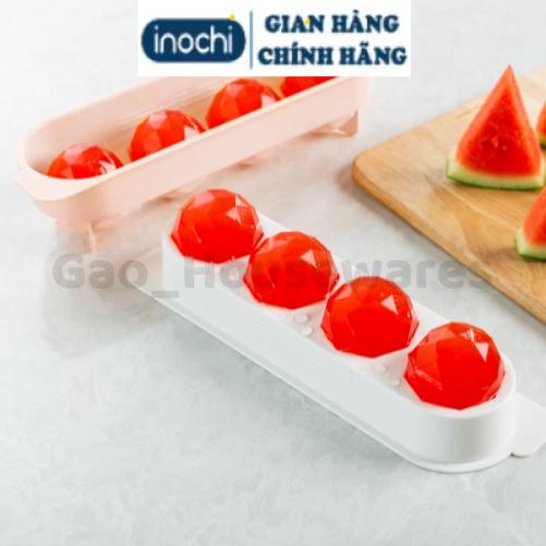 [FreeShip] Khay đá tròn Kari 4 viên Inochi, nhựa nguyên sinh an toàn sức khỏe - giao màu ngẫu nhiên