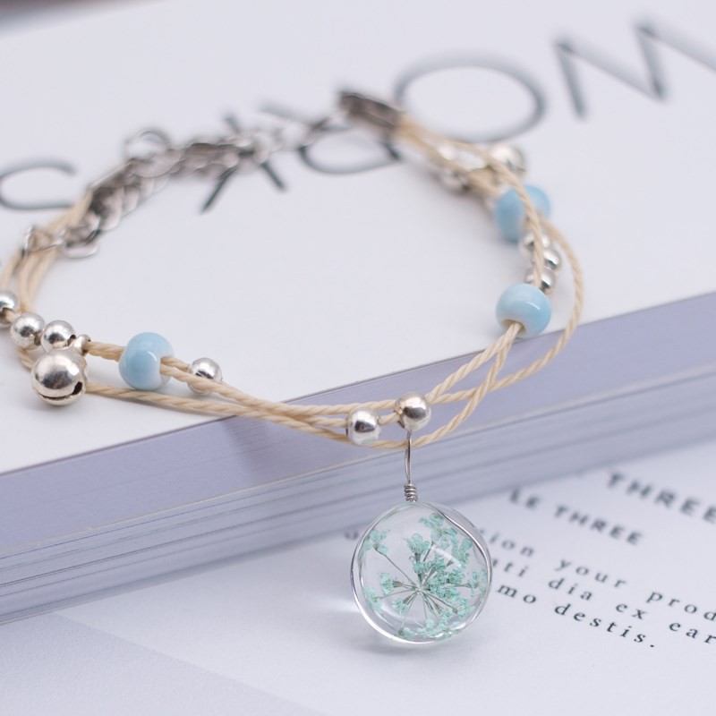 Vòng tay thủy tinh ép hoa tam sinh tam thế | BigBuy360 - bigbuy360.vn