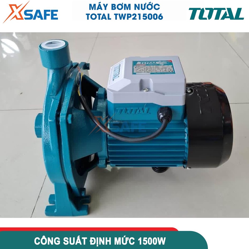Máy bơm nước đẩy cao 45m 1500w Total lưu lượng 140l/p hút sâu 8m, motor bơm dây đồng 100% - chính hãng