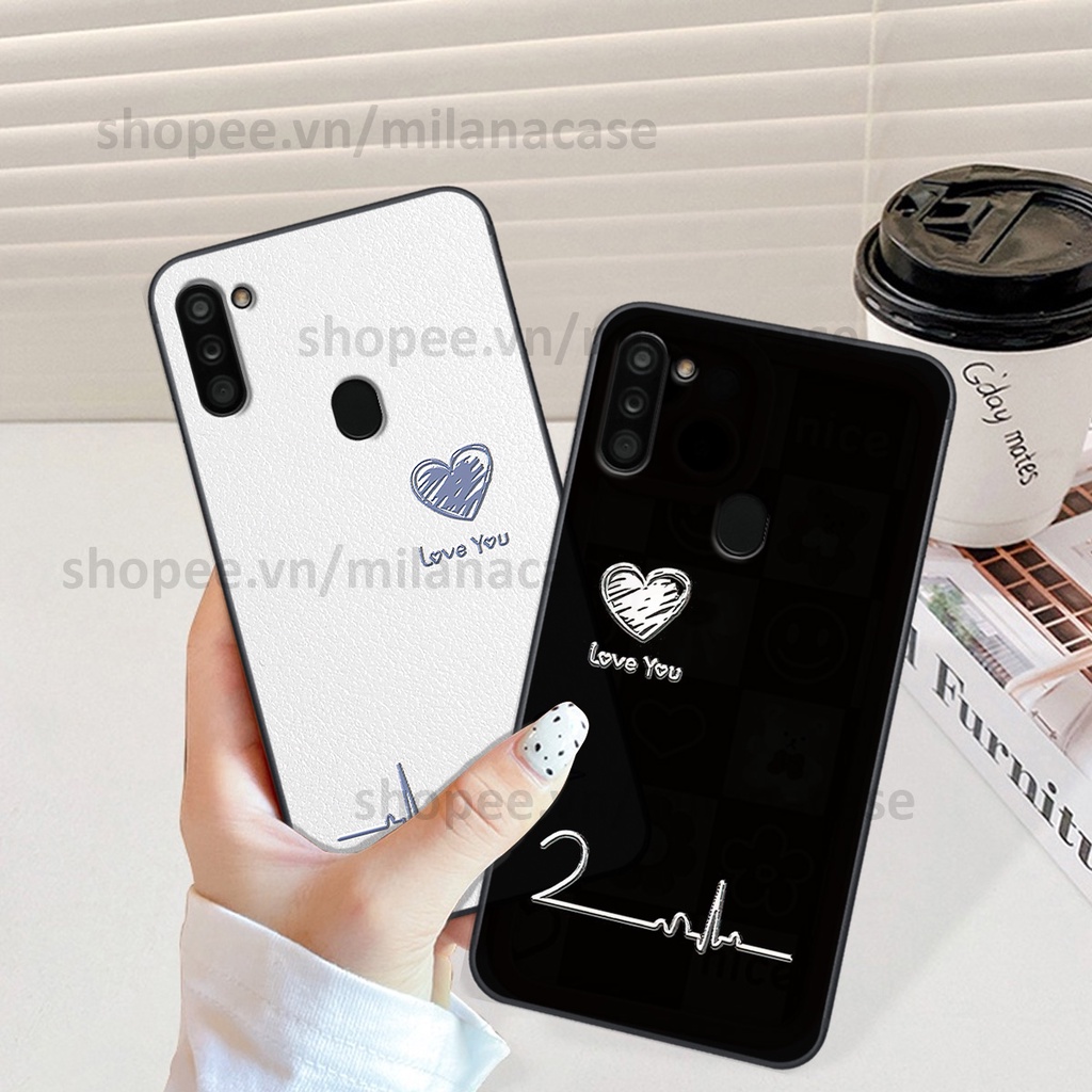 Ốp Samsung A11 / M11 in hình caro trái tim siêu đẹp, siêu nét đầy phong cách cá tính