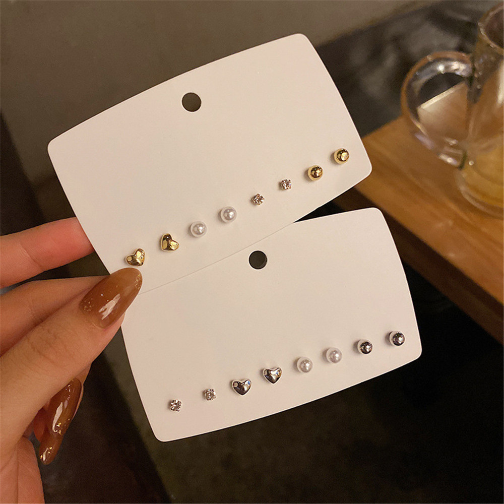 Khuyên tai chốt xỏ bạc S925 mặt trái tim đá đính sang trọng thời trang Yanqueens Đồ trang sức