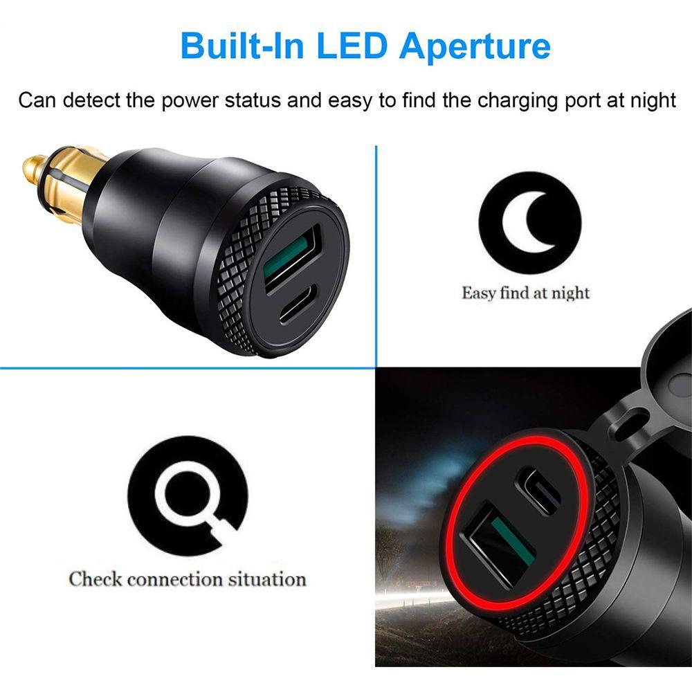 Đầu Chuyển Đổi Cổng Sạc USB PD Type-C Chống Bụi Cho Xe Máy / Xe Hơi