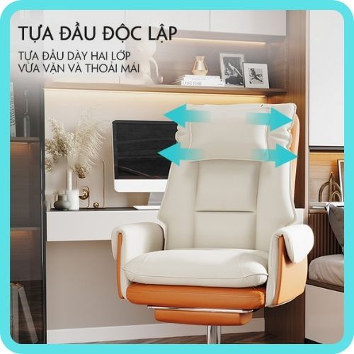 Ghế giám đốc bằng da - Ghế xoay làm việc có gác chân