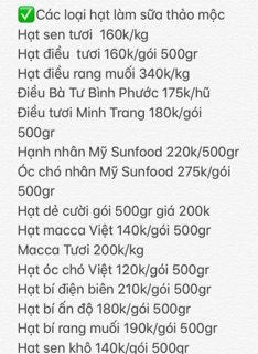 Combo các loại hạt