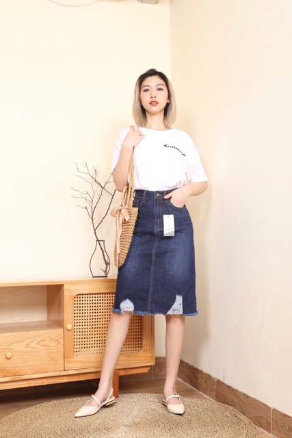 Chân váy jeans form A