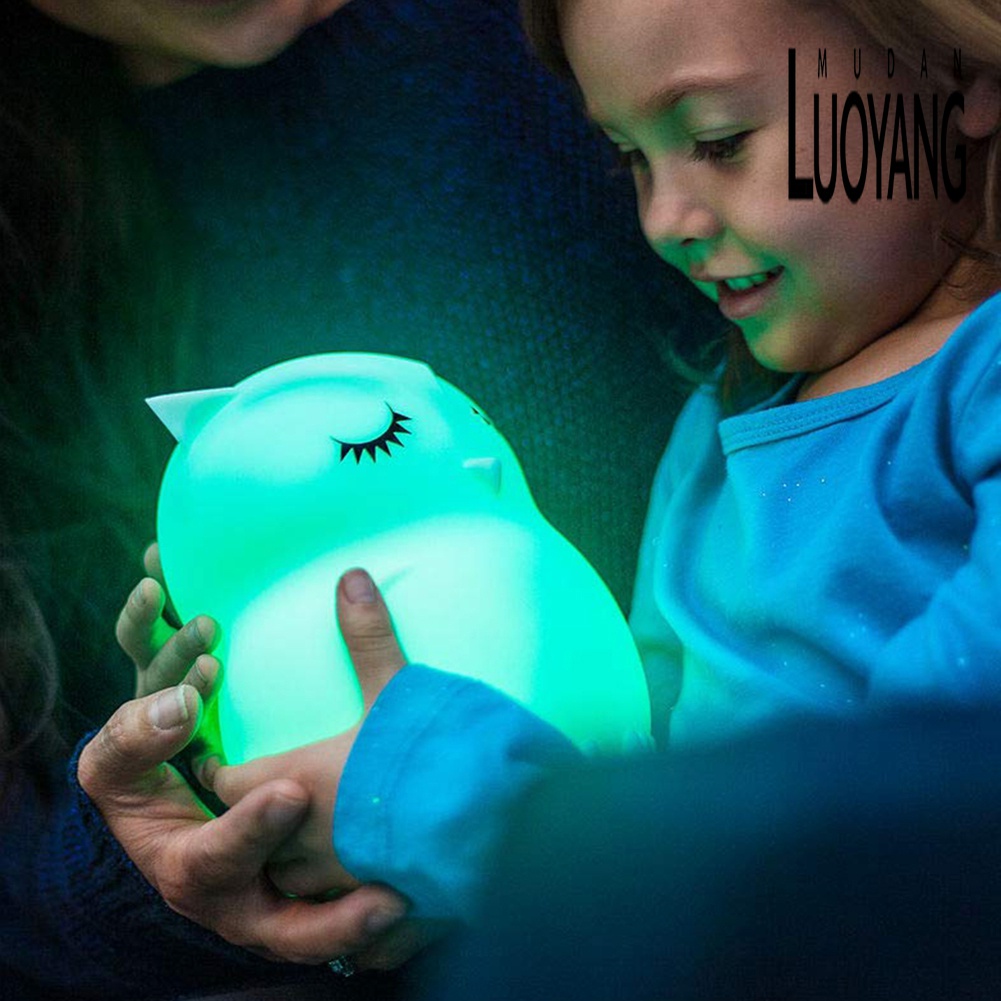 Đèn Ngủ LED Silicone Hình Cú Mèo Thay Đổi Màu Sắc Cho Bé