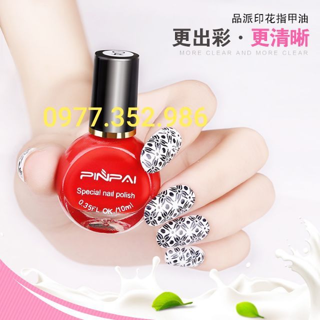 Sơn in móng Nail hiệu pinpai in stamp chất liệu sơn in móng chuyên dụng chất lượng sơn in đẹp...