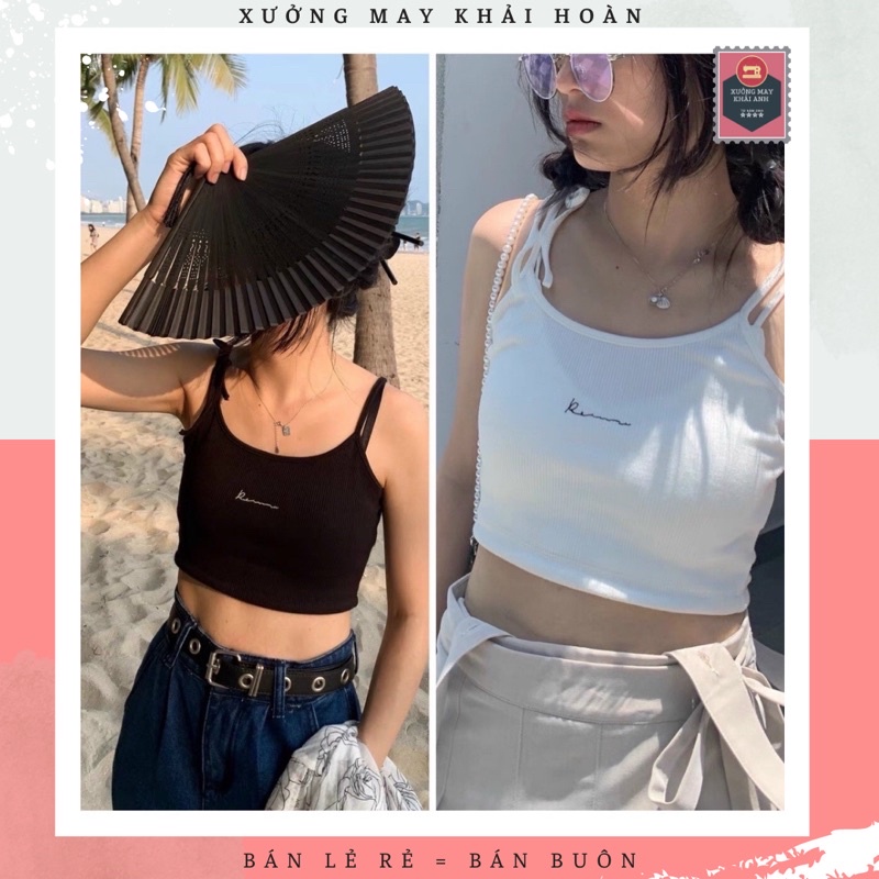 Áo 2 dây dưới 55kg chất bozip mỏng nhẹ  - Áo 2 dây chữ ký mã KA17