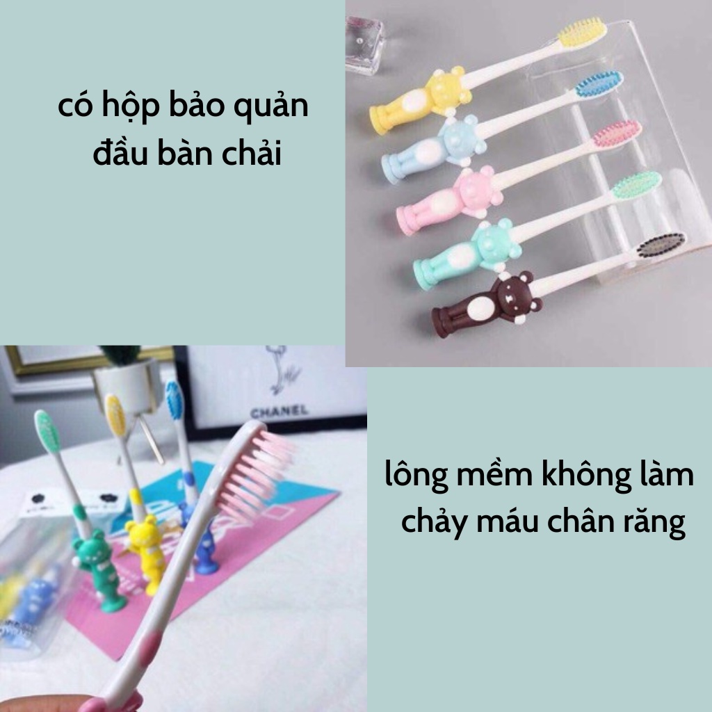 Bàn chải đánh răng cho bé, set 5 bàn chải hình thú xuất Nhật