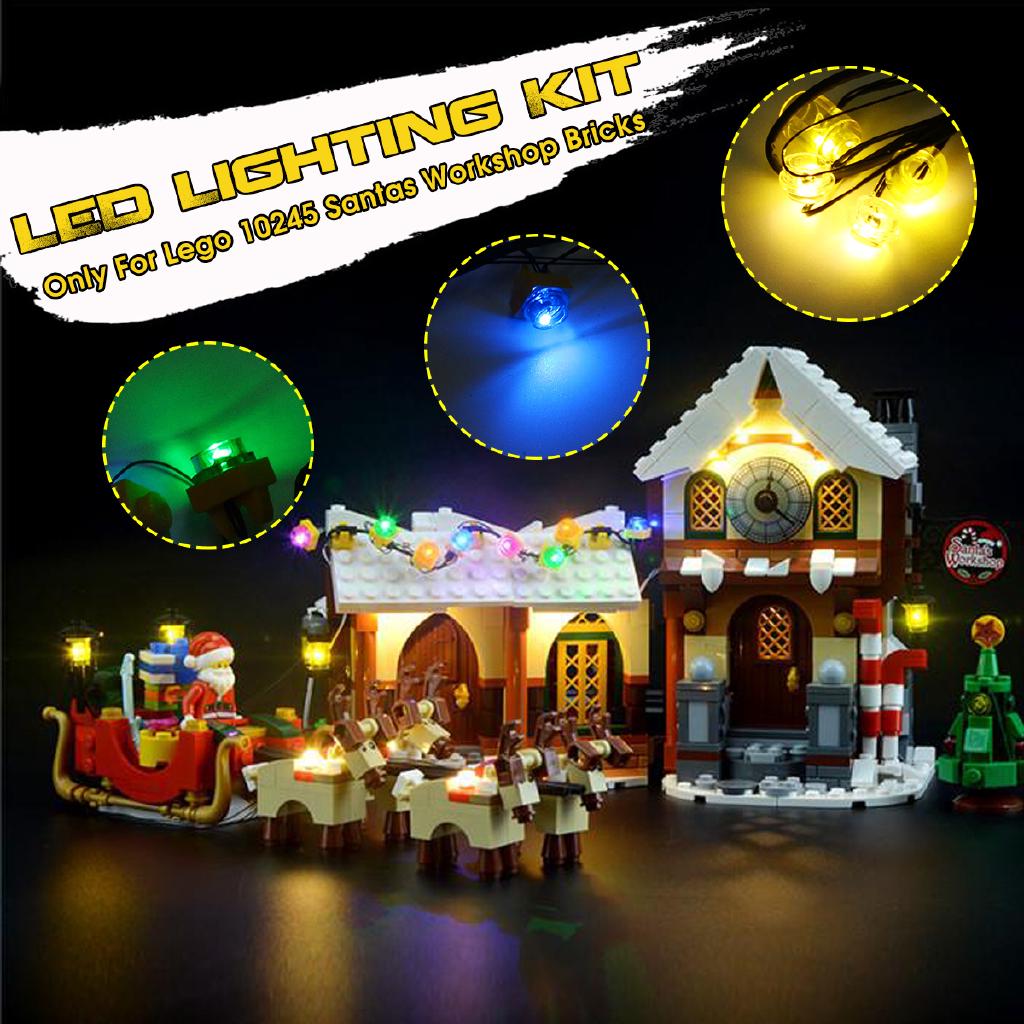 Bộ đèn LED lắp ráp cho mô hình lâu đài gạch của ông già Noel 10245