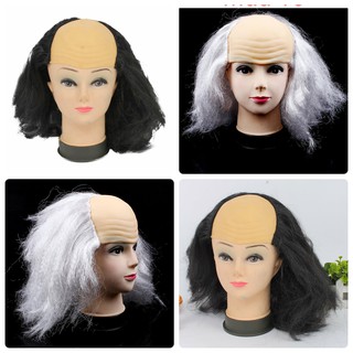 (CÓ SẴN) Tóc Giả Hóa Trang Tóc Giả Halloween Đầu Hói Tóc Bạc Phụ Kiện Tóc Hoá Trang
