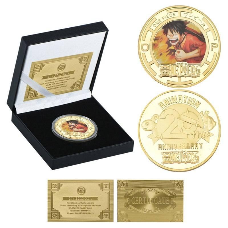 Đồng xu kỷ niệm hình nhân vật Luffy Zoro hoạt hình One Piece đường kính 4cm độc đáo